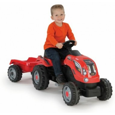 Trattore Gm Rosso Con Rimorchio